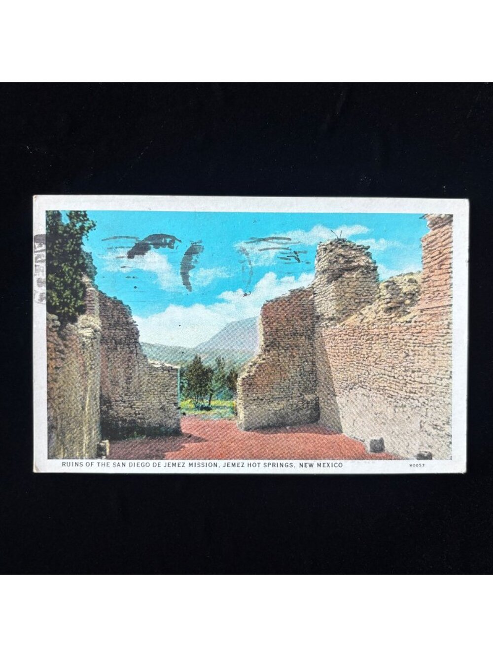 Vintage Postcard 1936 Circus Boys San Diego De Jemez Mission New Mexico Ruins